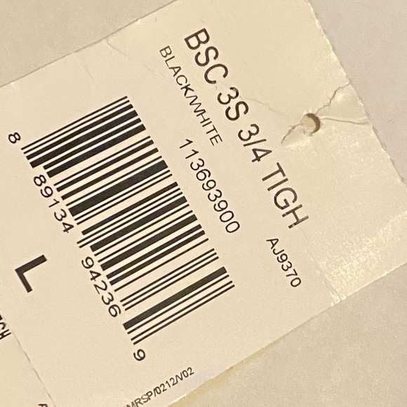 Adidas Performance 3/4 Black NWT - Picture 6 of 6